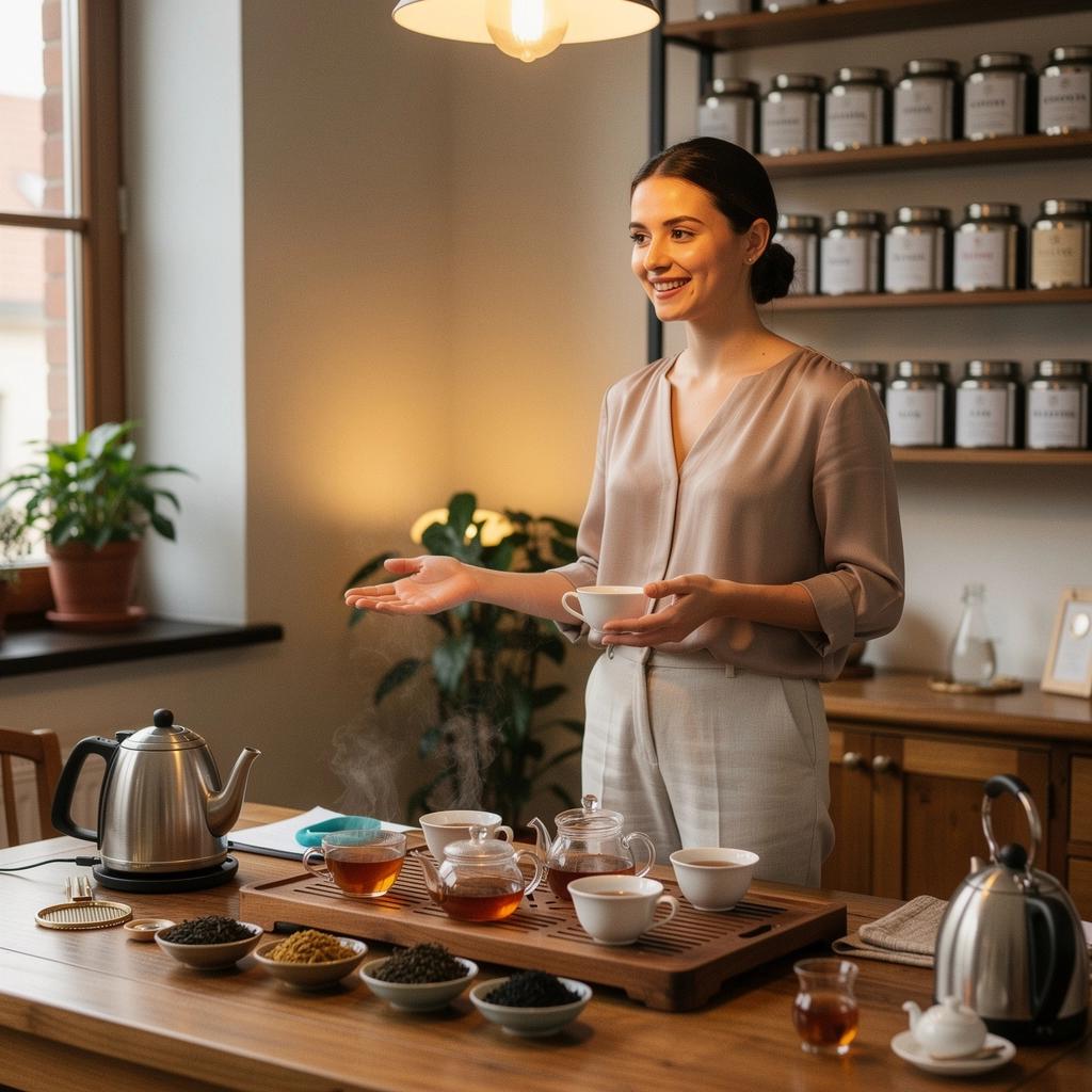 Gyógyteák különböző fajtái egy faasztalon, mindegyik címkével ellátva.